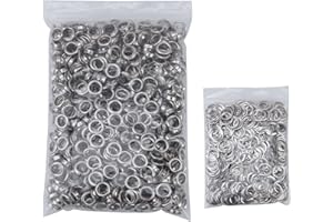 ASDFGHT Grommets 3/8 inch Silver 1000pcs Washers and 1000pcs Grommets Kit for Grommet Tool, Banner, Posters, Fabric, Clothes, Leather