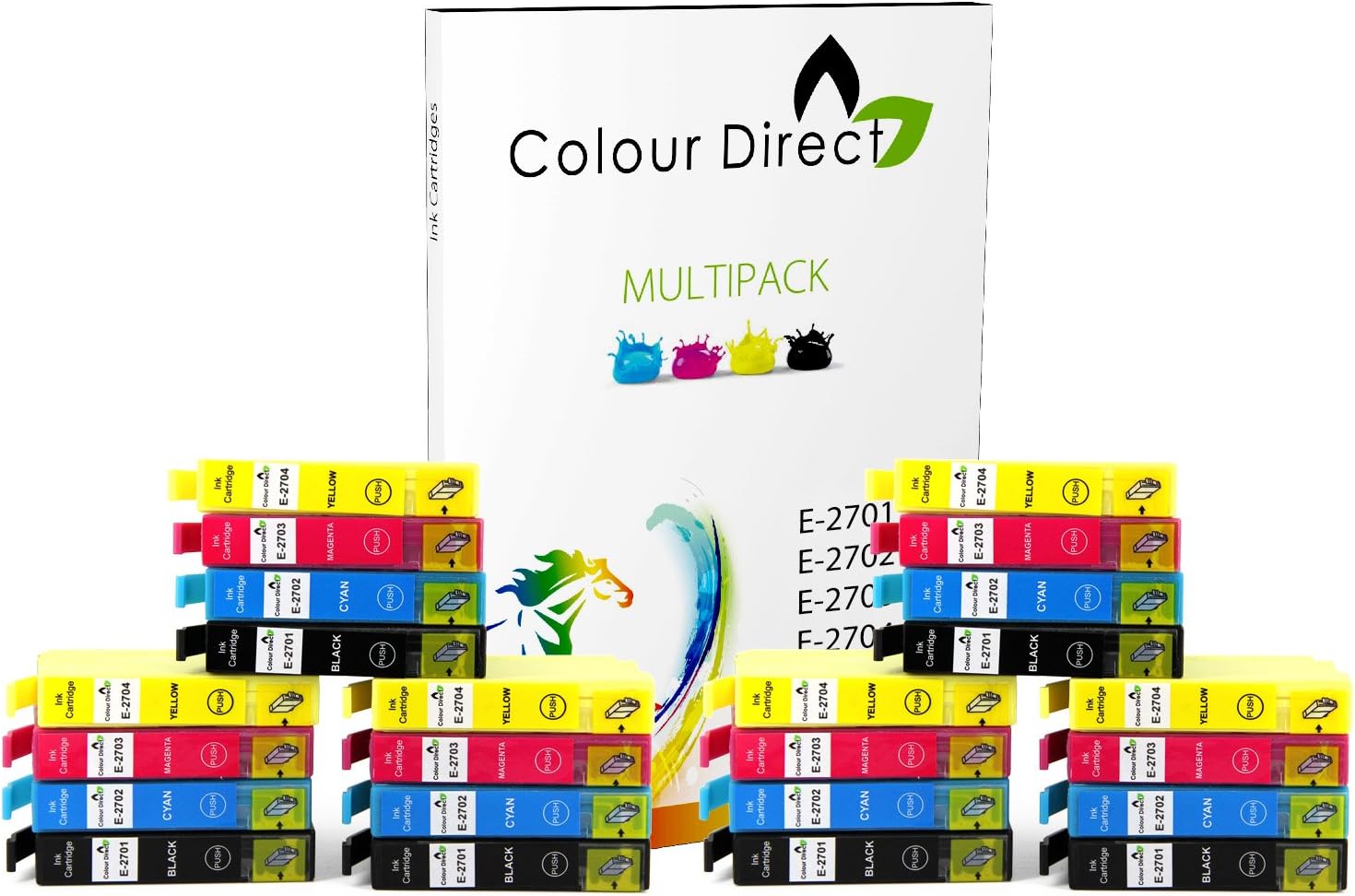 Colour Direct 6 Sets (24 ink) 27XL Compatible Ink Cartridges Replacement For Epson WorkForce WF-3620 WF-3620DWF WF-3640DTWF WF-7110DTW WF-7610DWF WF-7620DTWF WF-7620TWF Printers