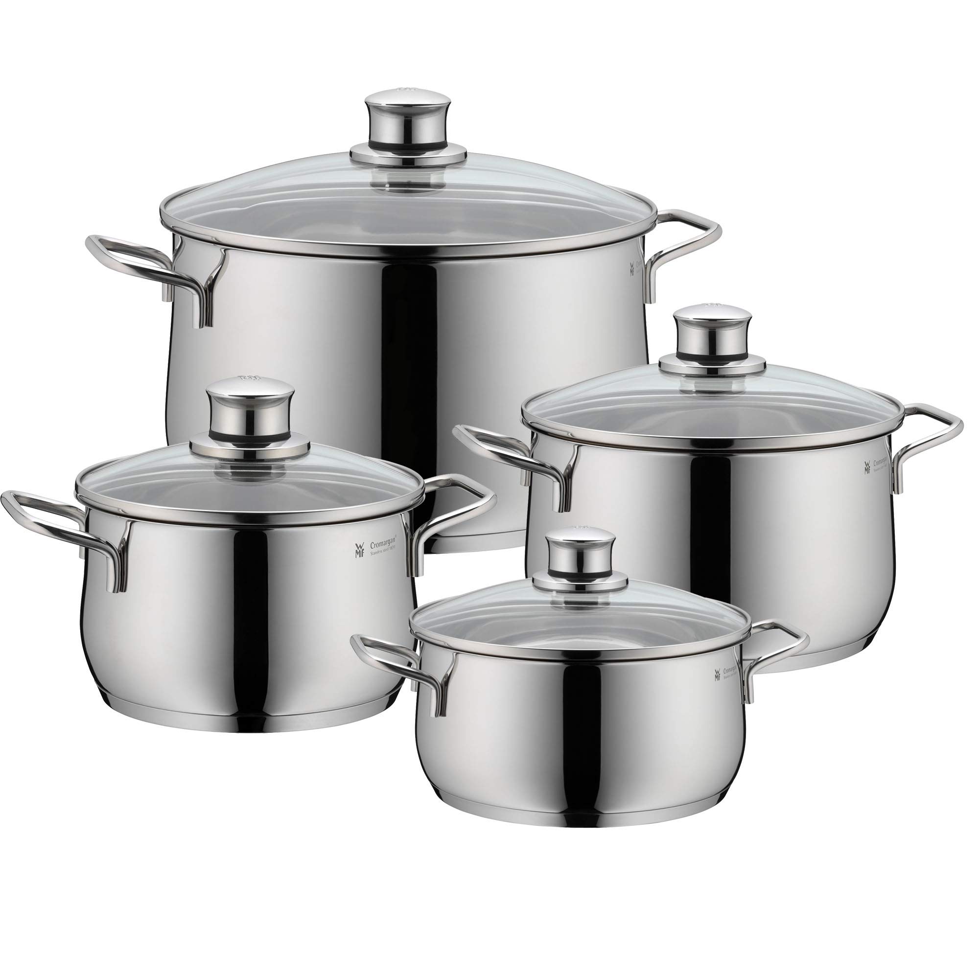 WMF 730049990 Diadem Plus Cromargan Pot Set, Silver, 4-Piece