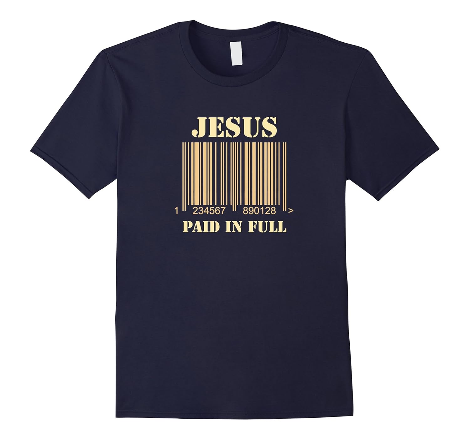 Jesus Bar Code Paid In Full Christian Faith Printed T-Shirt-ANZ