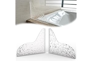 Honitra Bathtub Splash Guard, 2 Pcs Shower Splash Guard, Self-Glue Shower Water Guard, Transparent Splash Guards to Keep Water in Shower, Shower Splash Guard with Texture for Bathtub