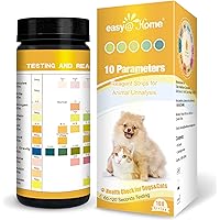 Easy@Home Pet Urine Test: Vet-10 Urine Test Strips for Dogs & Cats 10 Parameters Animal Urinalysis Reagent Strips - Detect Ur
