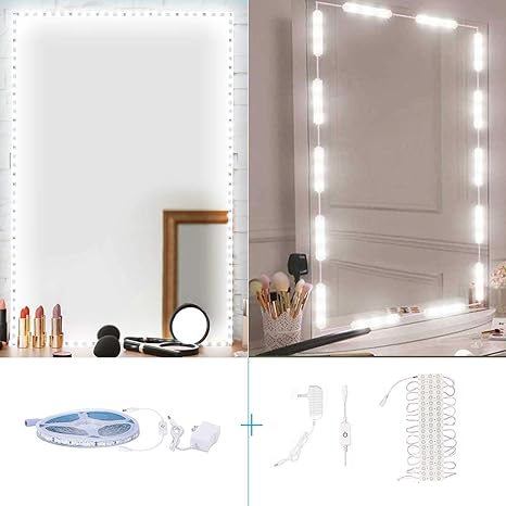 Vanity Lights Kit Hollywood Style Led Mirror Lights Kit Dim Able Light Fixture Strip For Makeup Vanity Table Mirror Not Include Amazon Com