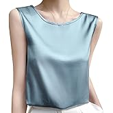 Silk Tank Tops for Women Basic Camisole Top Crew Neck Sleeveless Blouse Summer Cami Tank Casual Tank Shirt
