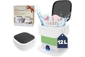 YLTIMER Mini Portable Washing Machine,12L Collapsible Travel Washing Machine, Collapsible Washer and Dryer Combo 2 in 1 for Apartments,Camping (Green)