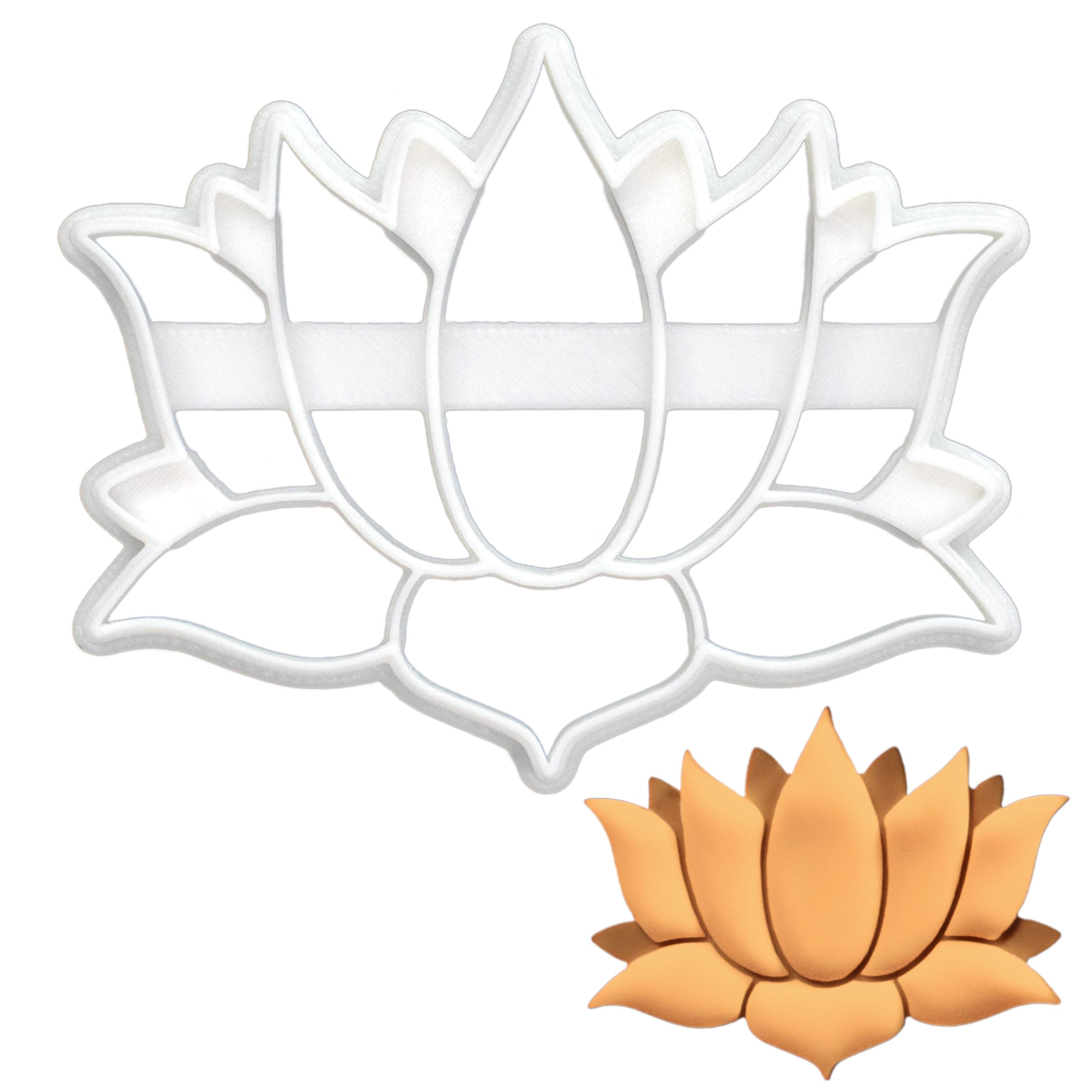 BAKERLOGY Lotus Flower Cookie Cutter - Detailed Biscuit Cutter Design for Baking and Crafts, Ideal on Fondant, Dough, Clay