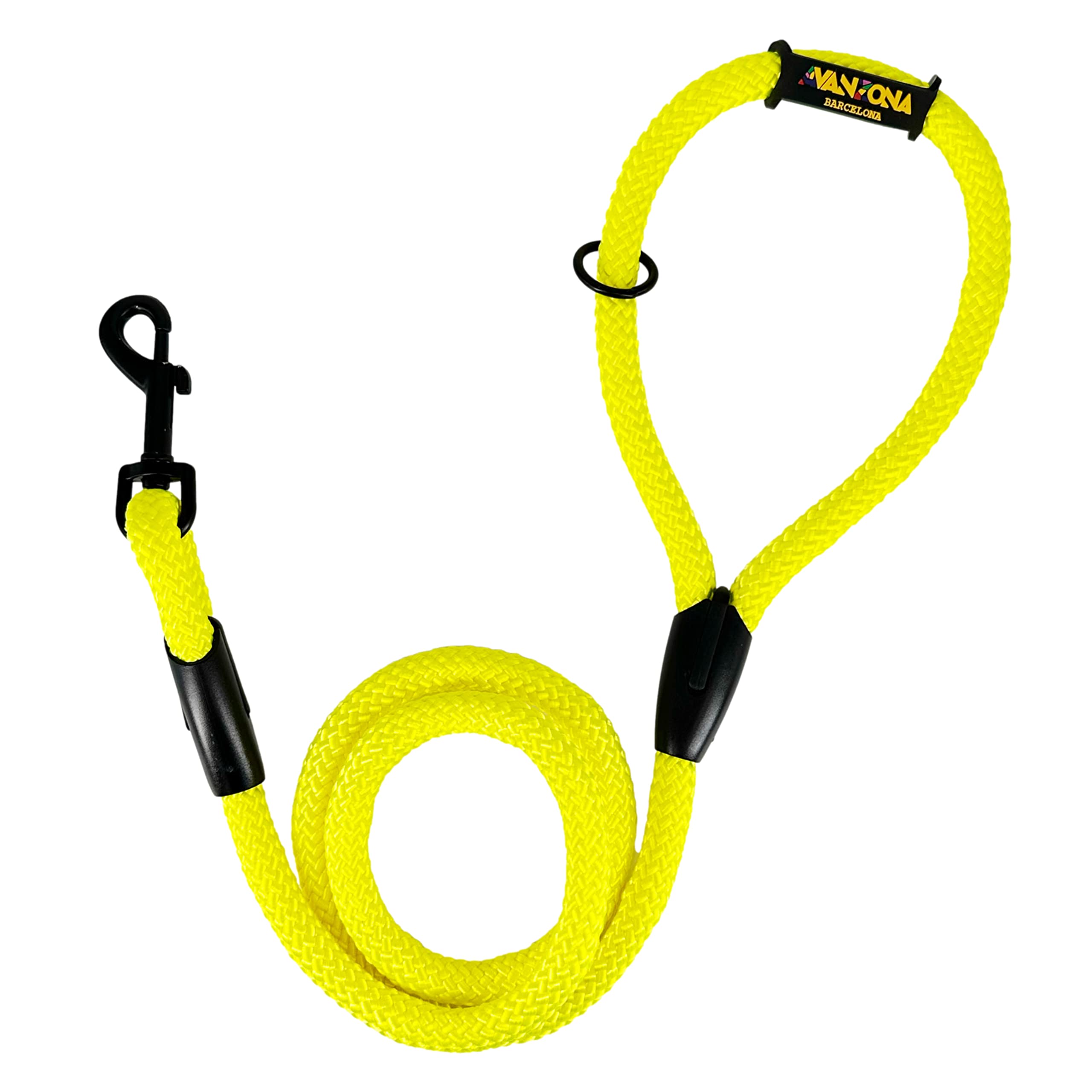 Classic Training Dog Lead, Nylon Cord Rope, Made in Spain, for Small Medium Large Dogs. 120CM. Yellow.