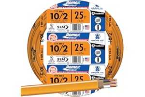 Southwire Romex Brand Simpull Solid Indoor 10/2 W/G NMB Cable 25ft coil - SW 28829021