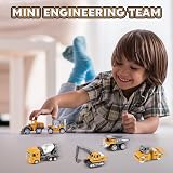 Dreamon 6pc Diecast Construction Vehicles Set Excavator Road Roller Dumper view 5