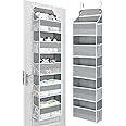 Yecaye 1 Pc Over the Door Organizer with 5 Bins 10 Side Pockets, 44lbs Load Hanging Bathroom Organizer, No Tilt Closet Organi