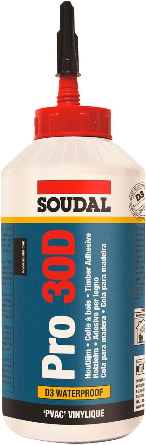 Soudal pro 30D wood glue, Clear
