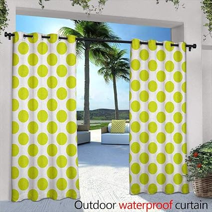 Amazon Com Loveeo Lime Green Outdoor Window Curtains Nostalgic