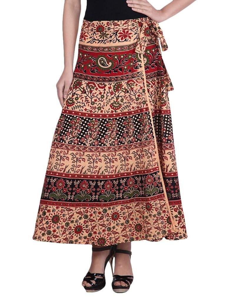 sunrise paridhan women's cotton wrap around skirt (sunke10, multicolour, free size)