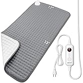 OKK Heating Pad for Back Pain Relief, 33" x 17" Electric Heating Pads for Cramps Neck Shoulders, King Size Heat Pad with 6 He