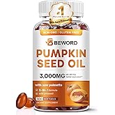 Pumpkin Seed Oil with Saw Palmetto Softgels, 3000mg Per Serving, 300 Softgels | Cold-Pressed with Essential Fatty Acids & Phytosterols | Supports Hair, Urinary, Bladder & Prostate Health | Non-GMO