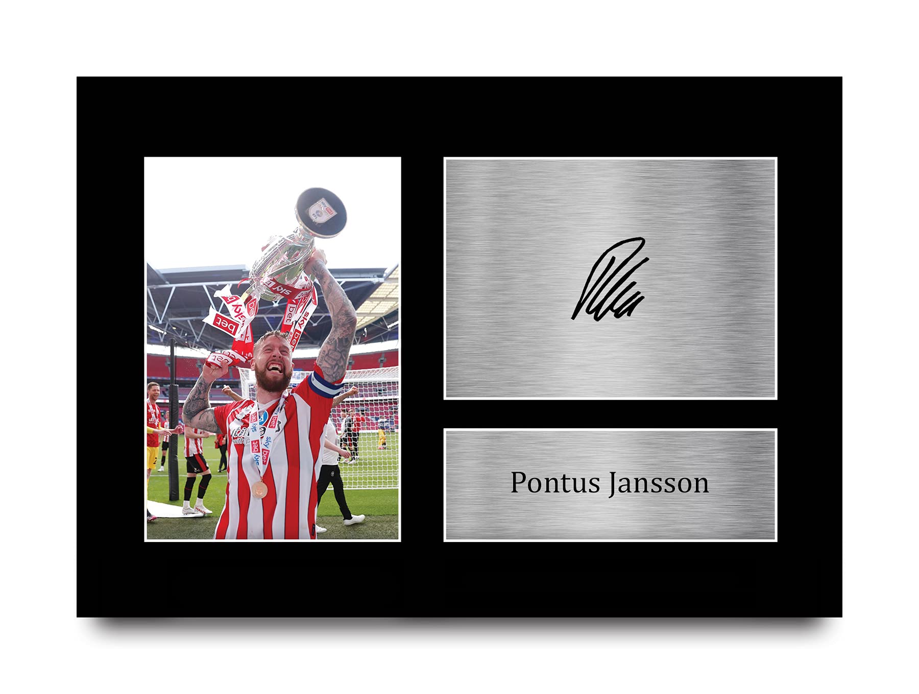 HWC Trading A4 Pontus Jansson Brentford Gifts Printed Signed Autograph Picture for Football Fans and Supporters