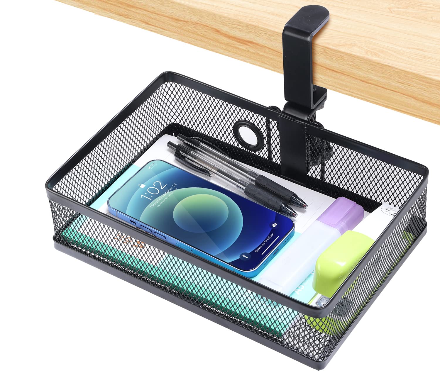 Photo 1 of ROSYLINE Drawer Under Desk Storage Organizer, Clamp on Desk Drawer, Under Desk Storage, Clamp Drawer Basket, Hanging Desk Storage, Under Desk Mount Tray, Suitable for Multiple Scenes (Black)