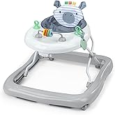 Ingenuity Smooth Strides Activity Baby Walker - Chambray, Developmental Walker, 3 Adjustable Heights, Toys Included, 6M-12M