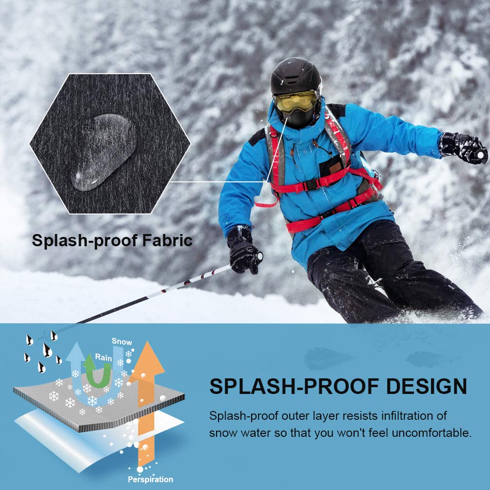 VBIGER Winter Balaclava Face Mask Windproof Ski Mask Cold Weather Face Mask for Men Women (Black)