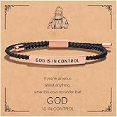 Frodete God is in Control Bracelet God Faith Bracelet Inspirational Gifts for Women Christian Jewelry Encourage Gift for Believers