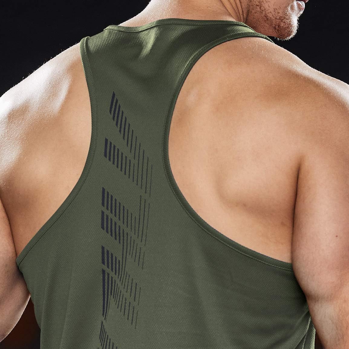 ATHLIO 3 Pack Men's Dry Fit Muscle Workout Tank Tops, Y-Back Bodybuilding Gym Shirts, Athletic Fitness Tank Top: Clothing