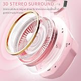 Ozeino Gaming Headset with Microphone Pink 50mm Drivers 3D Surround PS5 PS4 view 3