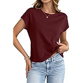 UNCLECAT Womens Crop Tops Cap Sleeve Cropped T Shirts Crewneck Loose Fit Short Sleeves Tees Summer Fashion Clothes