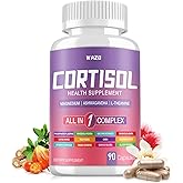 WAZQ Cortisol Supplements for Women with Magnesium, Ashwagandha & L-Theanine. High Cortisol Reducer, Manager, Cortisol Detox for Women, Lower and Control 90 Capsules (Pack of 1)