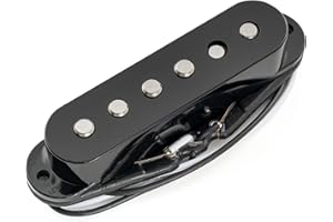 Musiclily Pro ST-60SE Staggered Alnico 5 Single Coil Neck Pickup for Strat Style Electric Guitar, Black