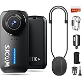 SJCAM C110Plus 64GB,Body Camera,4K Magnetic POV Camera,170° FOV Video, 6-Axis Stabilization,30M Waterproof, Wearable Body cam for Sport,Skiing,Biking,Kids Gifts,Helmet Mount,Black