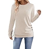 Samefar Womens Long Sleeve T Shirts Crewneck Fall Fashion 2025 Basic Business Casual Tops Tunics Clothing