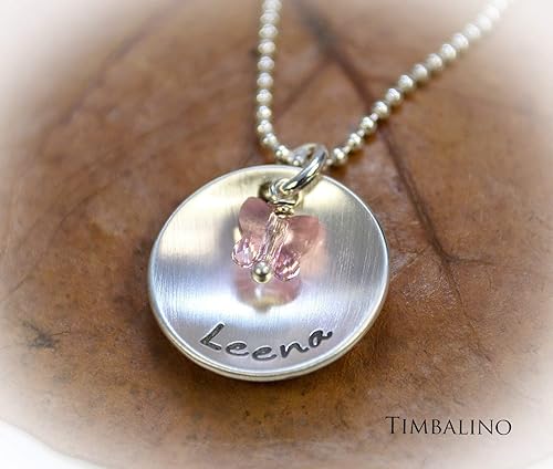 Kinderkette aus Silber mit Namen und Schmetterling aus Kristall