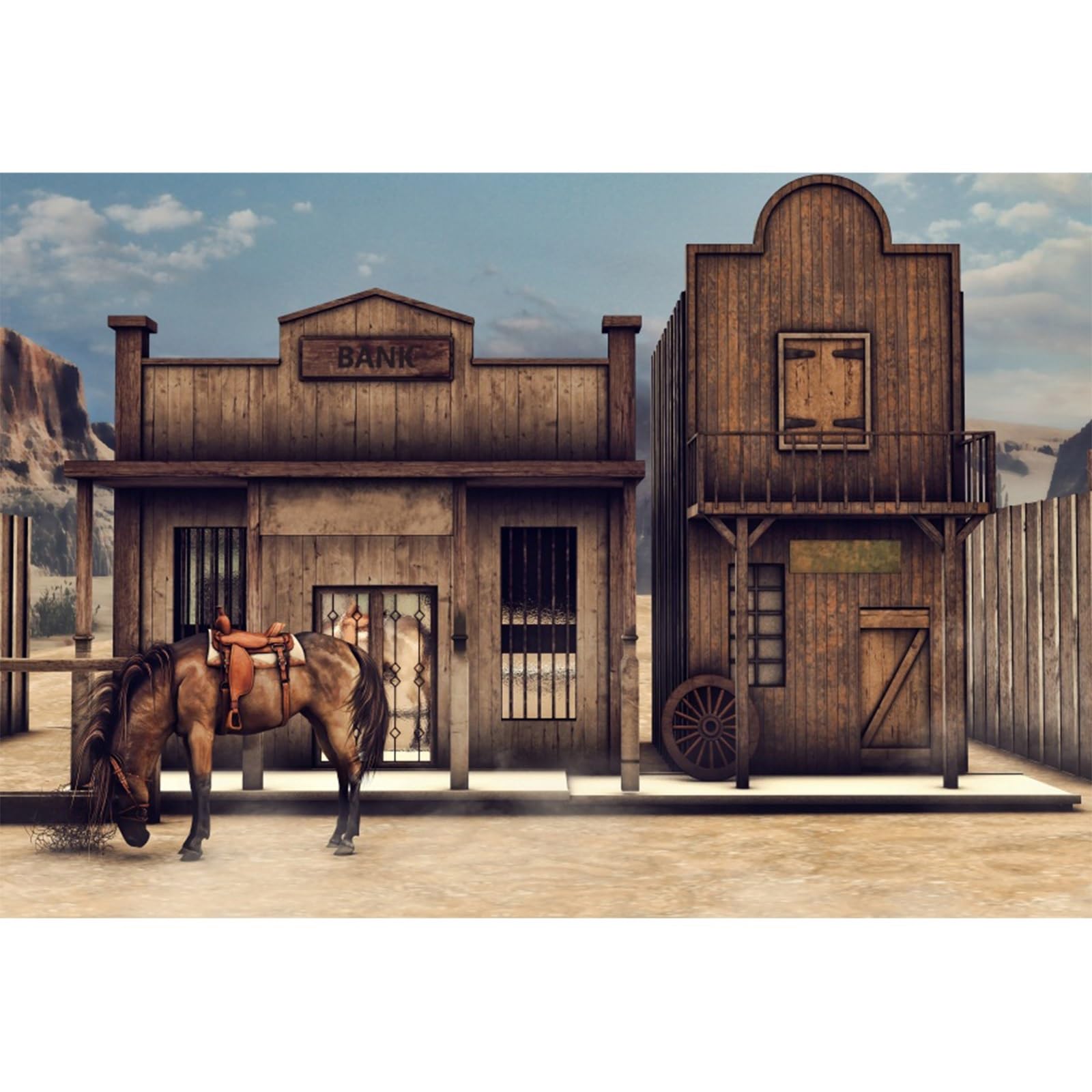 YongFoto 15x10ft Photography Backdrop Rural Horse Vintage Wooden Banic Scene Photo Background Backdrops for Photography Photo Shoots Party Newborn Kids Baby Personal Portrait Vinyl Photo Studio Props