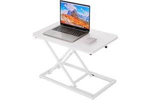 yoopin Standing Desk Converter White, Stand up Desk Riser on The Table, Adjustable Height Table top Apply for Laptop and Single Monitor Workstation Office Use.