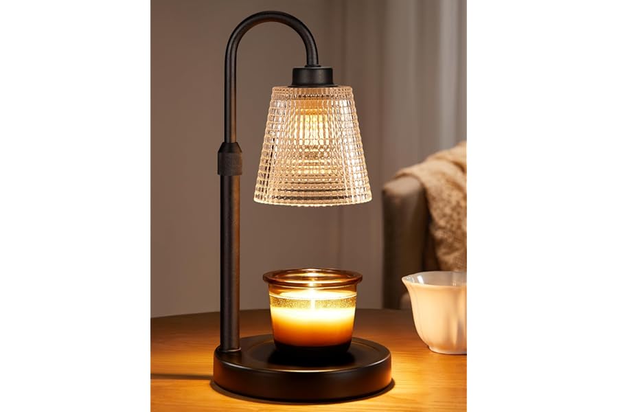 Innqoo Candle Warmer Lamp with Timer, Dimmable Candle Warmer for Jar Candles, Height Adjustable Wax Melts Warmer, Birthday Gi