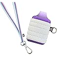 VCase Device Holder with Lanyard, Comfortable Design for, 3 Device Case Sizes for Perfect Fit, Strong Vap eDevice Lanyard, High-Strength Elastic Holder (With Lanyard, White V Pattern, Large)