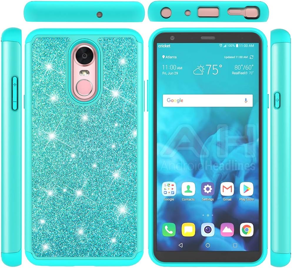 Best green lg stylo 4 phone case glitter