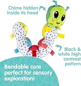 LAMAZE Fidget Caterpillar Newborn Toy Bendable Body Chime Sensory 0-6 Months view 3