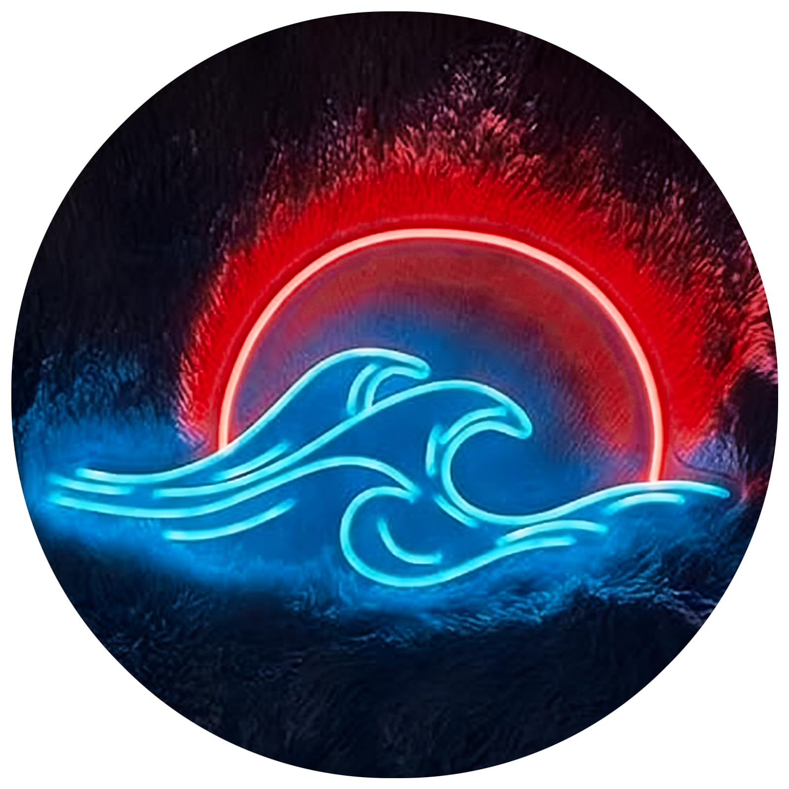 Ulalaza LED Decorative Lights USB Interface Mountains Sunrise Sunset Led Neon Signs Home Decoration Wall Art Christmas Brightness Adjustable 40X38cm — image 1