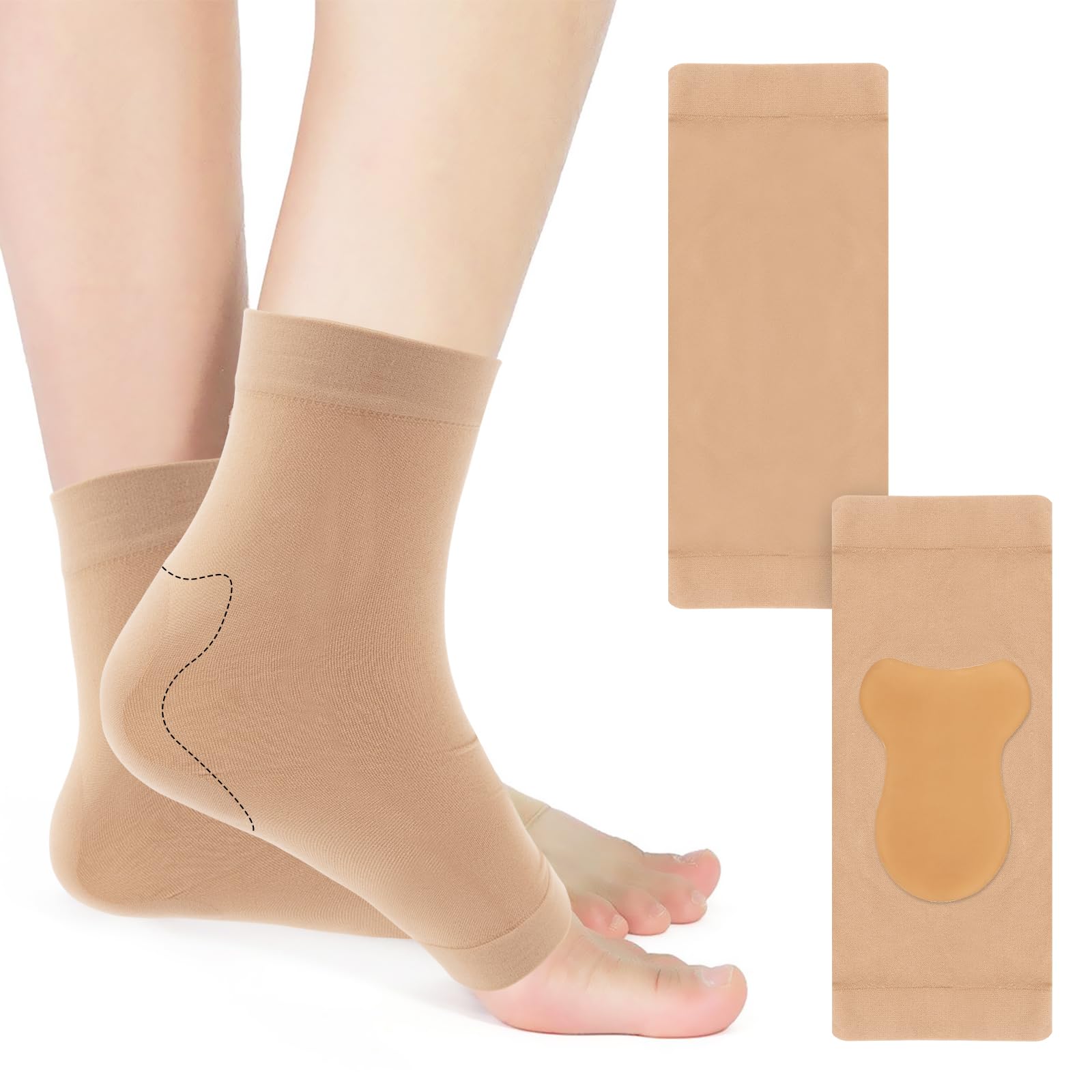Leikedun Achilles Tendonitis Support,Compression Gel Ankle Support Socks for Women, Achilles Tendon Support Plantar Fasciitis Socks Ankle Protectors for Ligament Damage Sprained Ankle