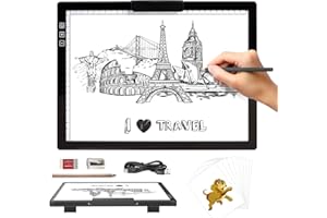 KOBAIBAN Wireless A4 LED Light Pad with Innovative Stand, Top Clip, Stepless/ 6-Level Dimmable Brightness Rechargeable tracing Light Box/Board for Cricut Vinyl, Weeding Tool, Diamond Painting, HTV