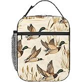 ainori Reusable Flying Duck Lunch Box for Kids Girls Boys Women Adult, Insulated Golden Reed Lunch Bag,Polyester Cooler Cute Handbags Case for School Picnic Work Travel Beach or Hiking