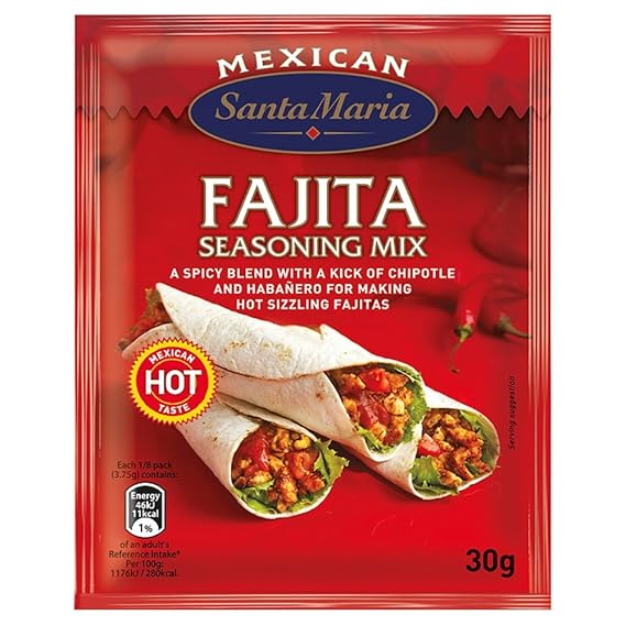 Santa Maria Hot Fajita Seasoning Mix, 30 g Amazon.co.uk Grocery