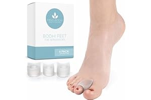 MIND BODHI HEALTH & WELLNESS Mind Bodhi Single-Loop Toe Separators 4-Pack: Correcting Bunions and Restoring Toes to Their Original Shape - For Men and Women - Toe Spacers Bunion Corrector - Clear