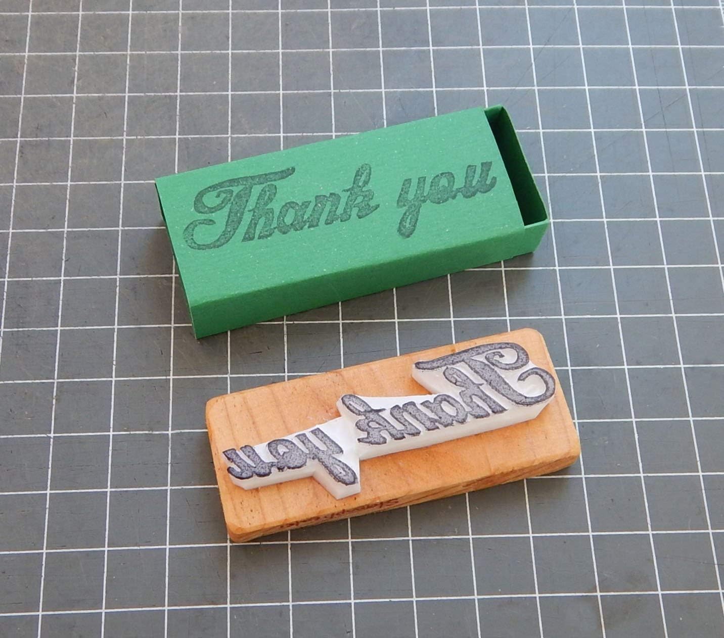 Thank you - Hand carved rubber stamp