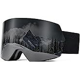 SPOSUNE Ski Goggles OTG Anti-Fog Snow Goggles for Men Women, UV400 Protection Snowboard Goggles for Skiing & Snowboarding
