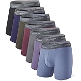 DAVID ARCHY Mens Underwear Wicking-Moisture Cooling Rayon Made From Bamboo Boxer Briefs with Support Pouch Fly 4 or 7 Pack