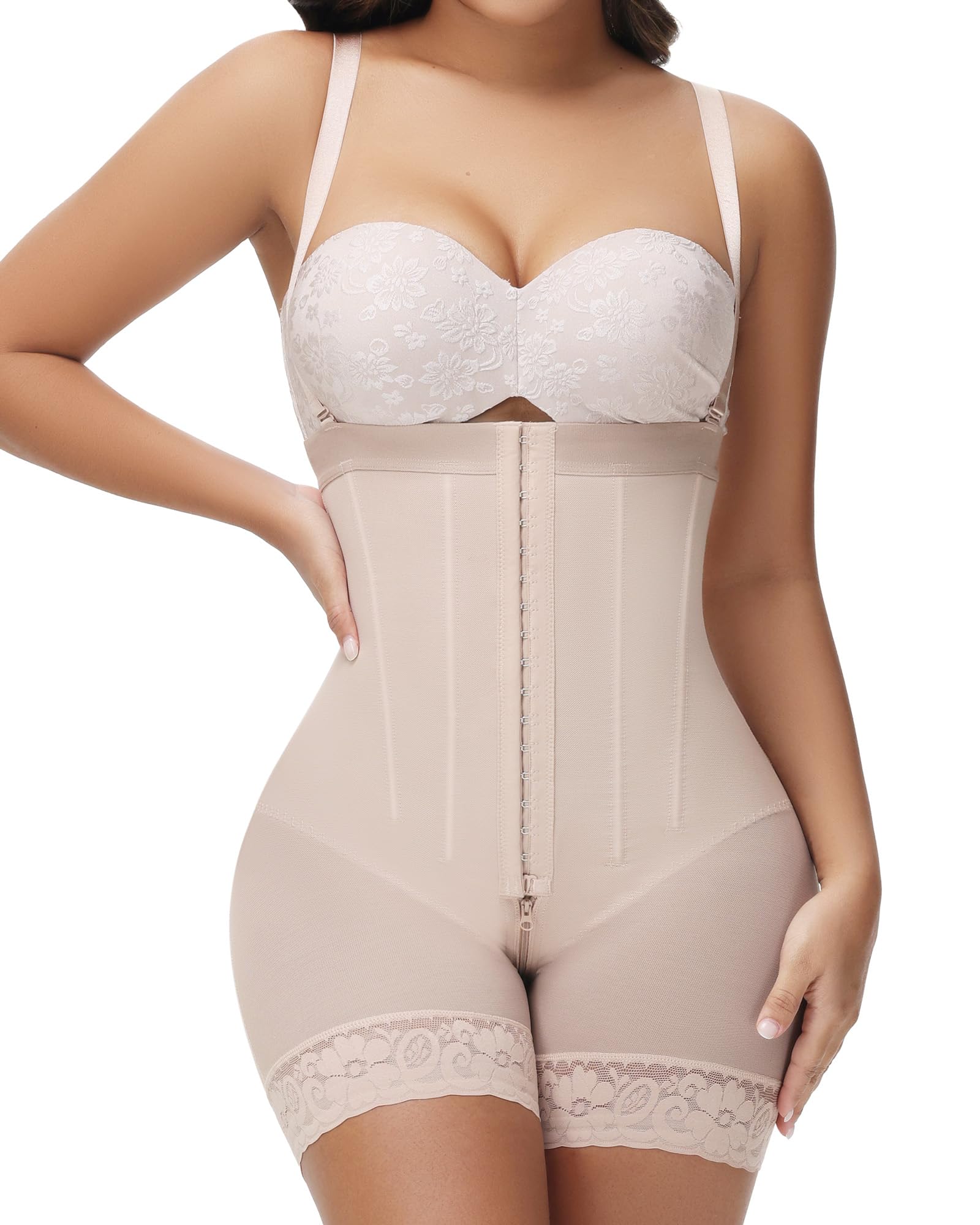 Photo 1 of (XL) SHAPSHE Fajas Colombianas Moldeadoras de Cintura y Abdomen Post Surgery Strapless Curvy Butt Lifter BBL Tummy Tuck Compression Garmen Beige XL