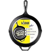 Lodge Seasoned Cast Iron Skillet - PFAS-Free, Non-Toxic Cookware - Use with an Oven, Stove, Grill, or Campfire - Naturally No