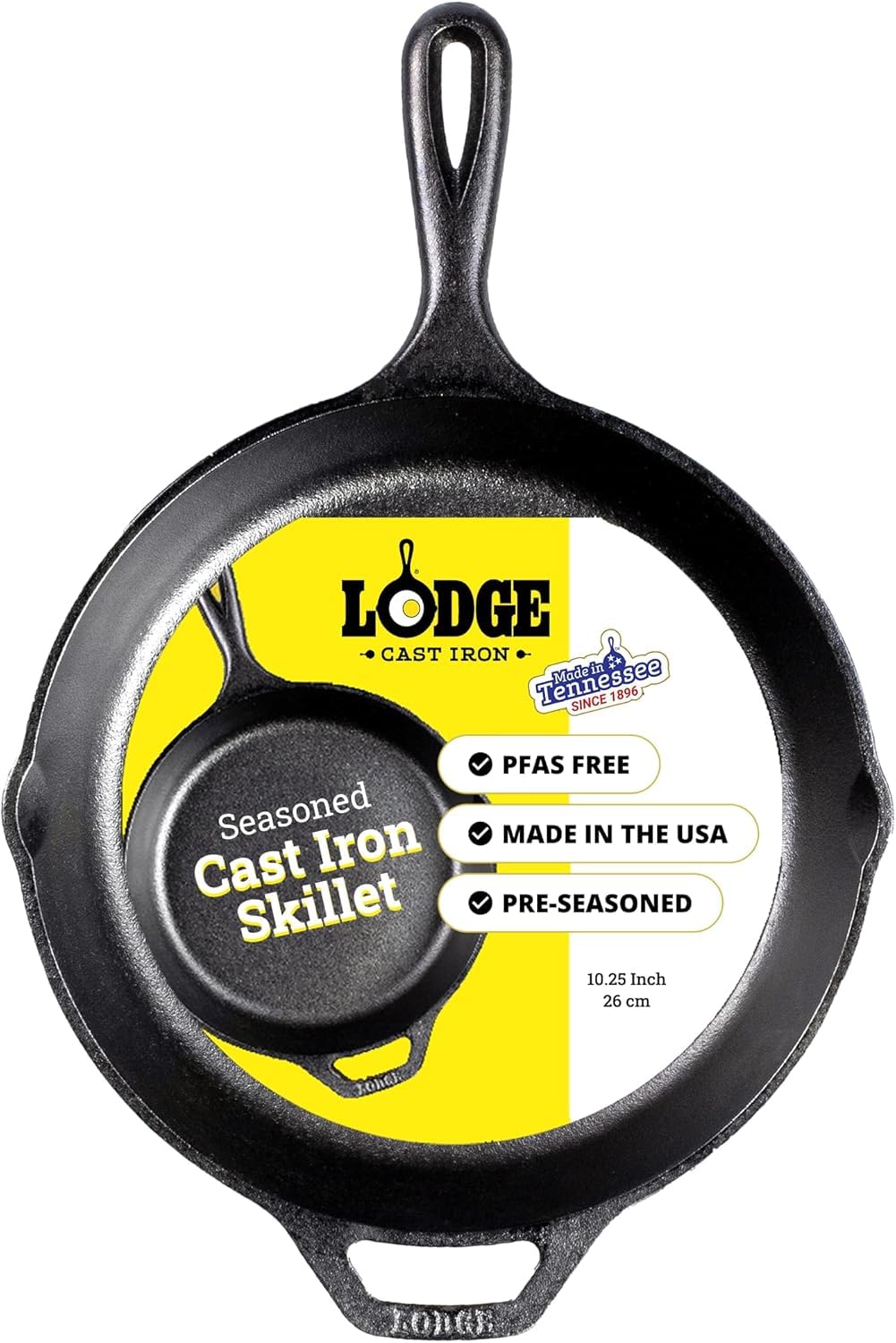 Photo 1 of (used, lil rusty for part) Lodge Seasoned Cast Iron Skillet - PFAS-Free, Non-Toxic Cookware - Use with an Oven, Stove, Grill, or Campfire - Naturally Non-Stick & Oven Safe - 10.25 Inches